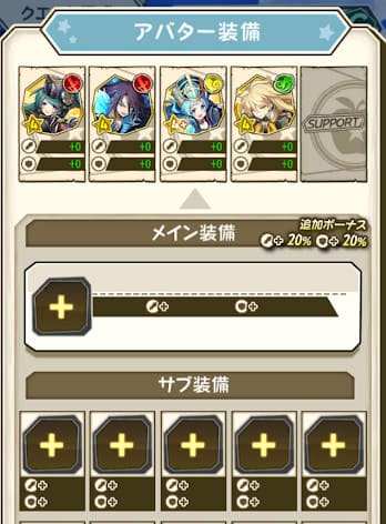 アバター着せ替え無しのステータス