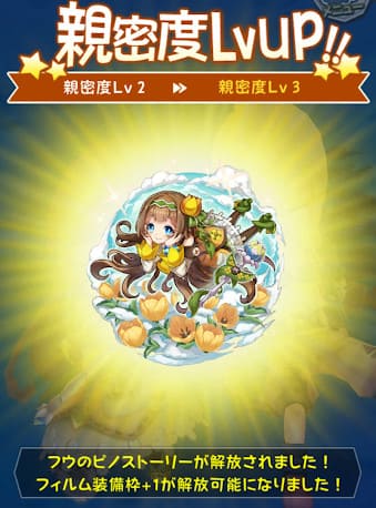 ピノ親密度が最大までレベルアップした