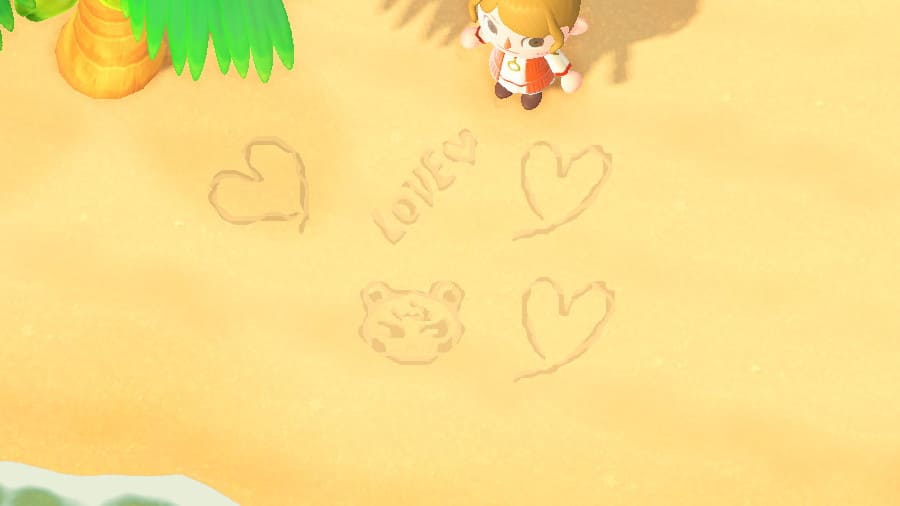 あつ森 砂浜にイラストやハートを描くマイデザイン こころぐゲーム