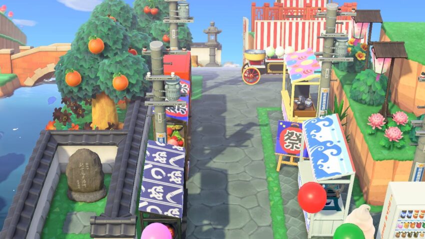 あつ森 やぐらのある夏祭り会場を作ってみた ここlog