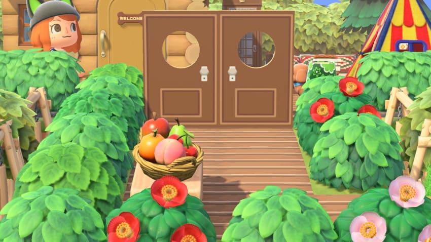 あつ森 顔出し看板をドアに見立てるアイディア ここlog