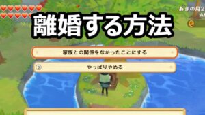 【牧場物語オリーブタウン】離婚する方法とリセットされるもの