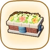 石の花壇の寄せ植え