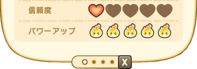 ★5極上料理をプレゼントした時の親愛度