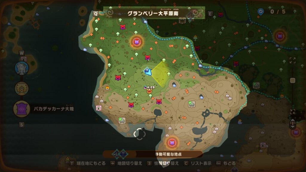 地図-グランベリー大平原南