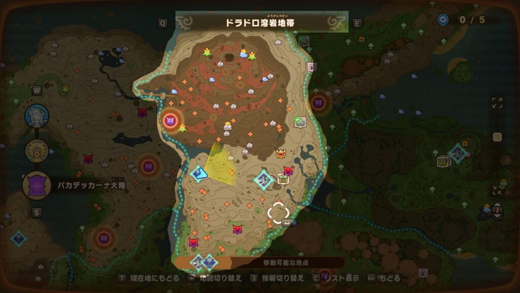 地図-ドラドロ溶岩地帯