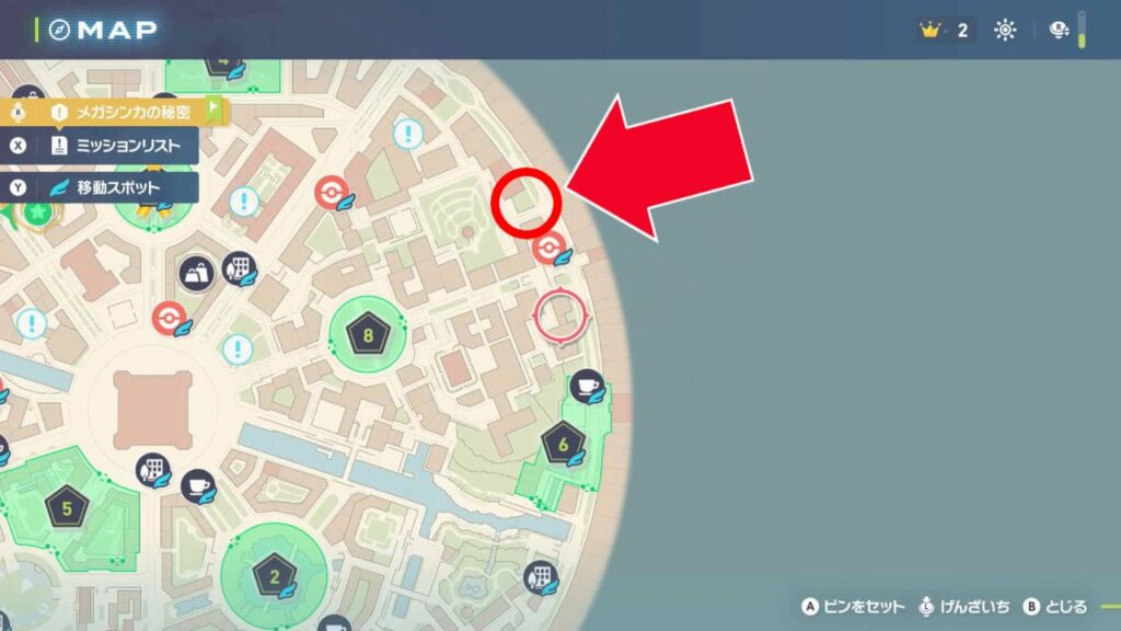 サイドクエスト「ケロマツの挑戦状」の発生場所