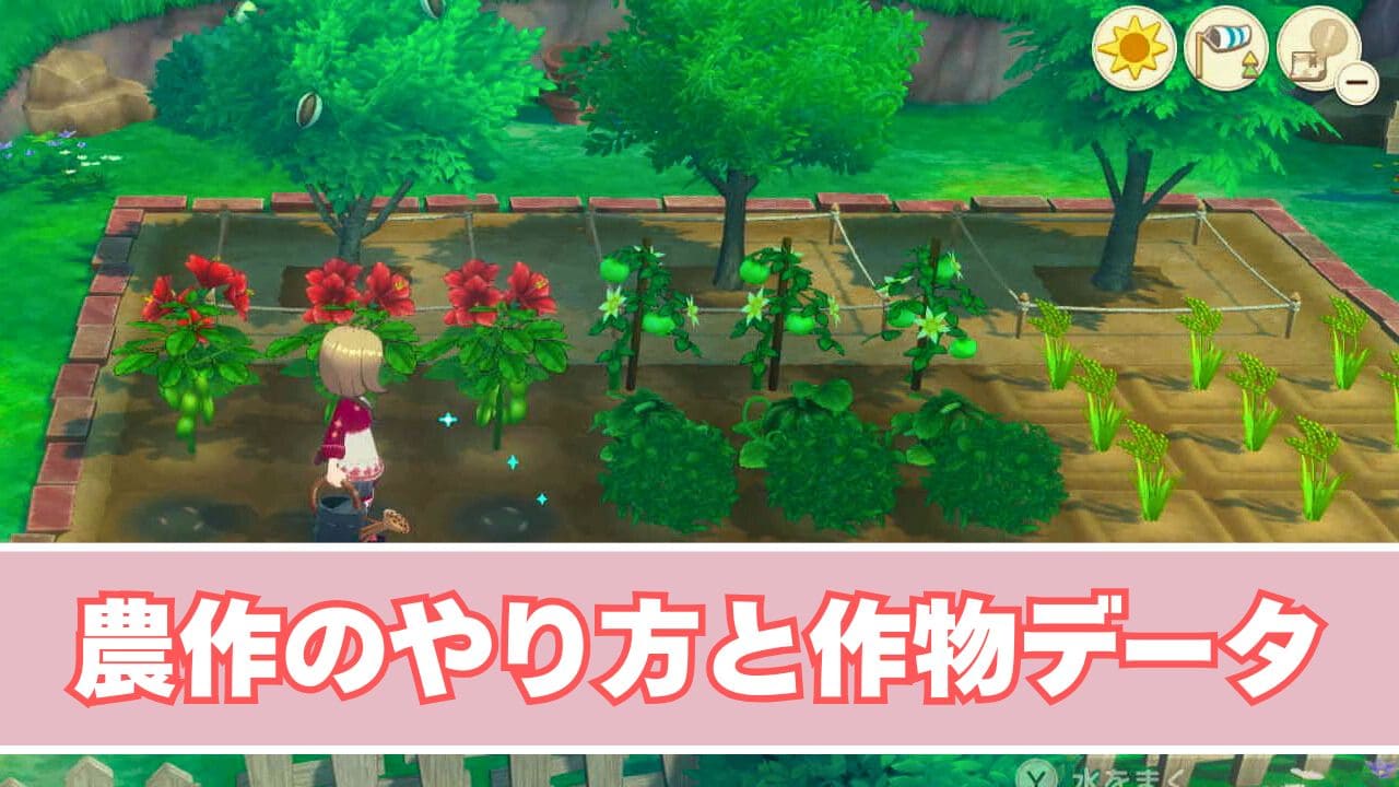 【風のグランドバザール】農作のやり方と作物データまとめ
