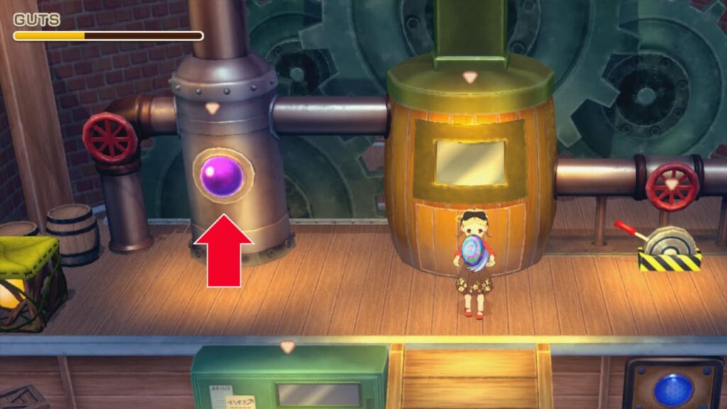 まずは紫のすてきを黄色の風車にセット