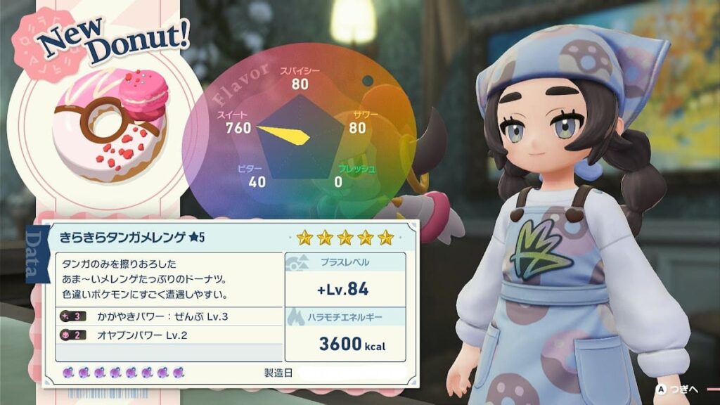 かがやきパワーぜんぶLv.3が付いたドーナツ