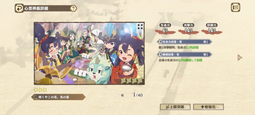 心想神画「咲くやこの花、花の宴」の能力