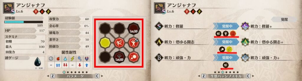 生態パッシブスキルの例