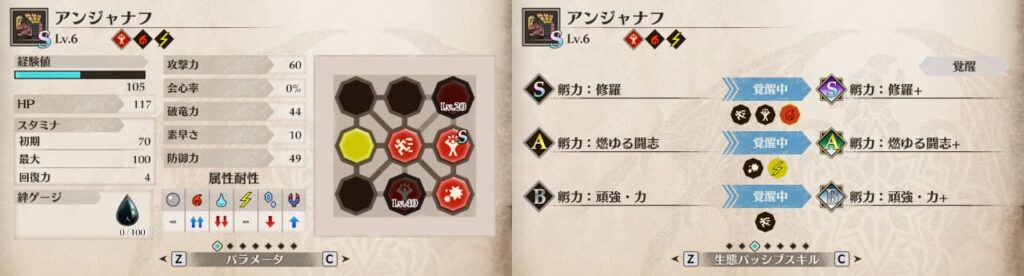 生態パッシブスキルの例