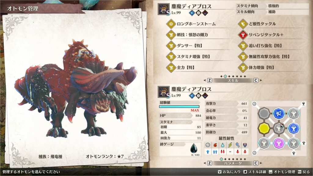 鏖魔ディアブロスの絆遺伝子構成