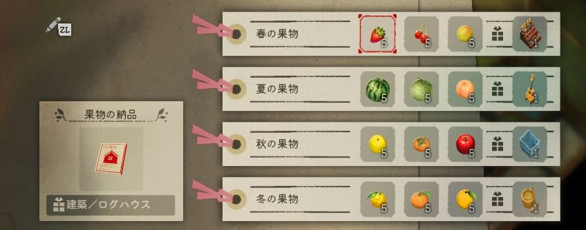 果物の納品依頼