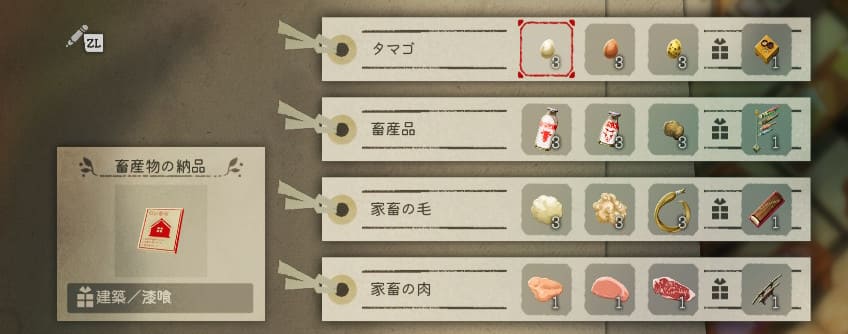 畜産物の納品依頼